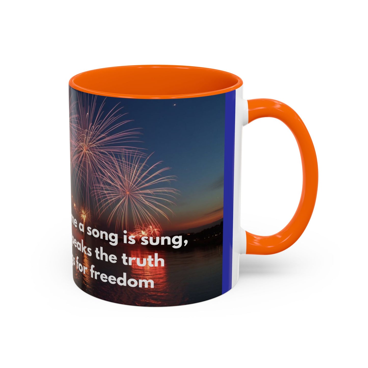 Fireworks Quote Coffee Mug – Inspirational Freedom Verse Accent Mug