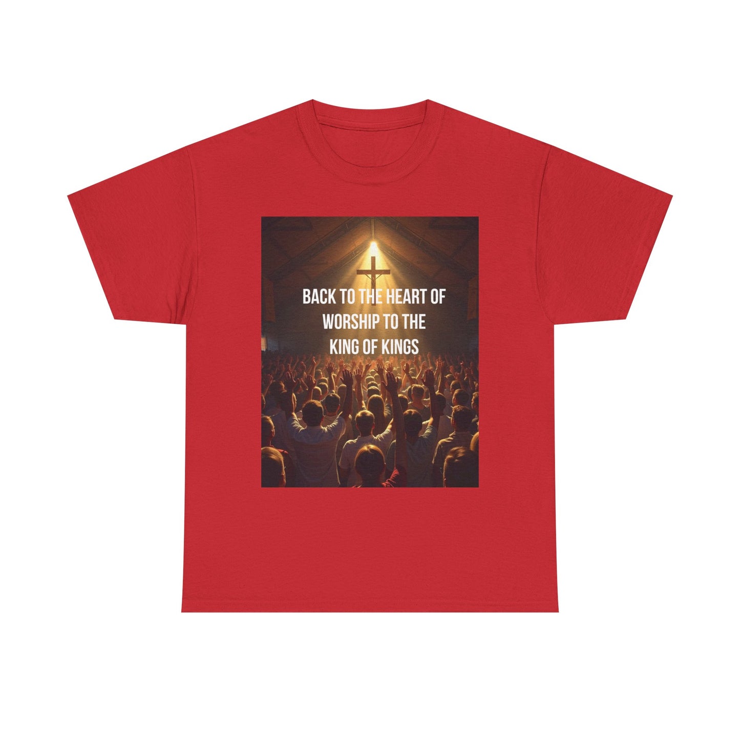 Worship Concert Tee — "Back to the Heart of Worship to the King of Kings" Christian T-Shirt