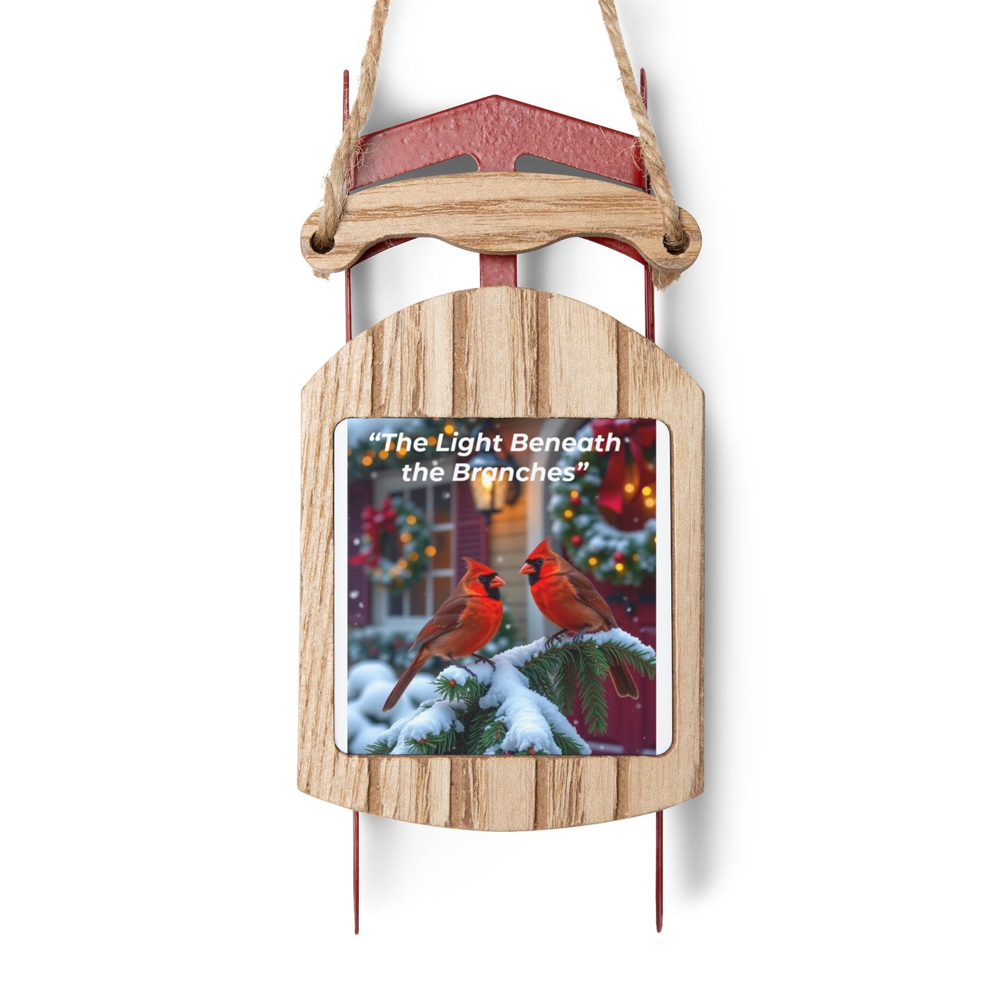 Wooden Sled Ornament with Nature Quote, Christmas Decor, Holiday Gift, Winter Decoration, Keepsake