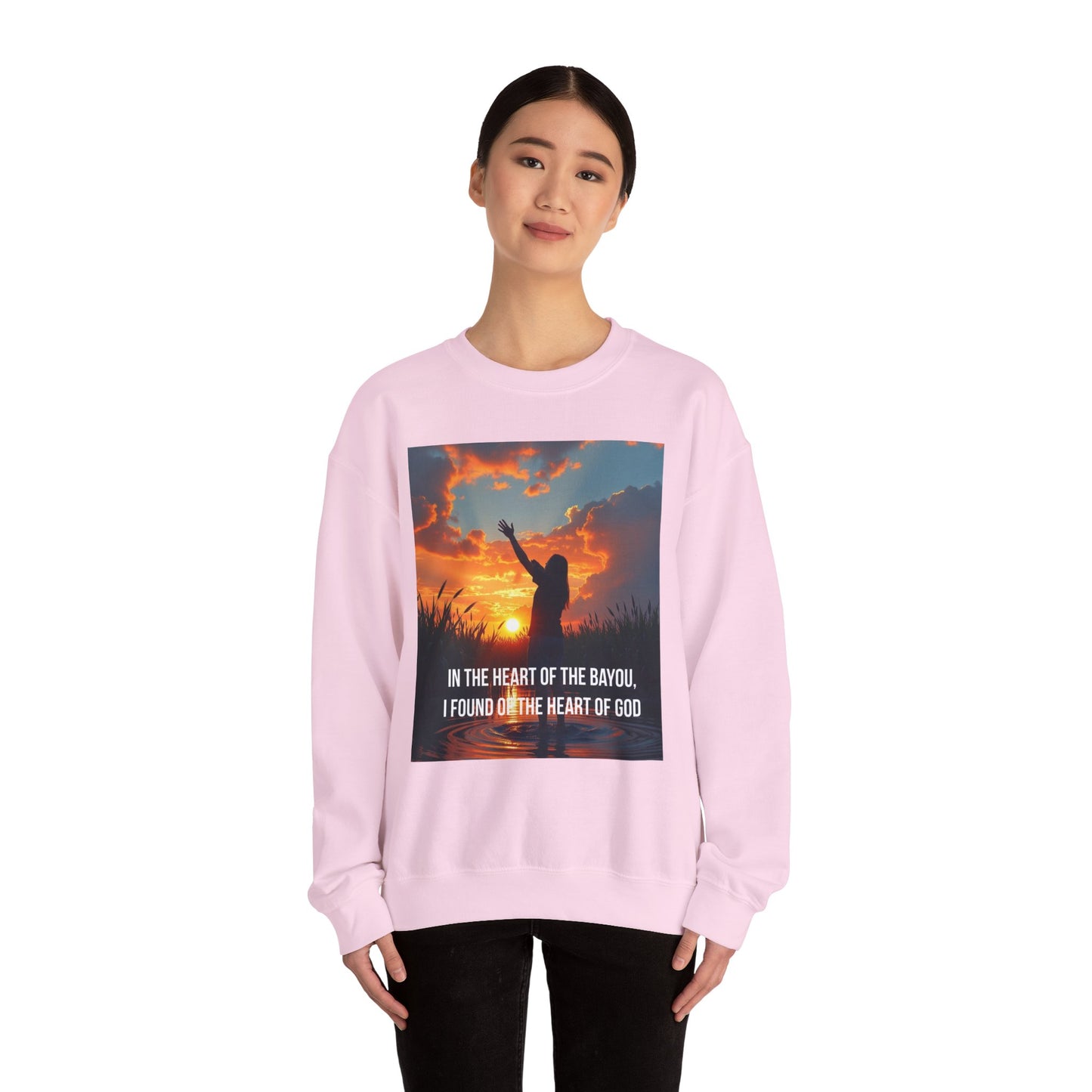 Christian Crewneck Sweatshirt — "In the Heart of the Bayou, I Found the Heart of God"