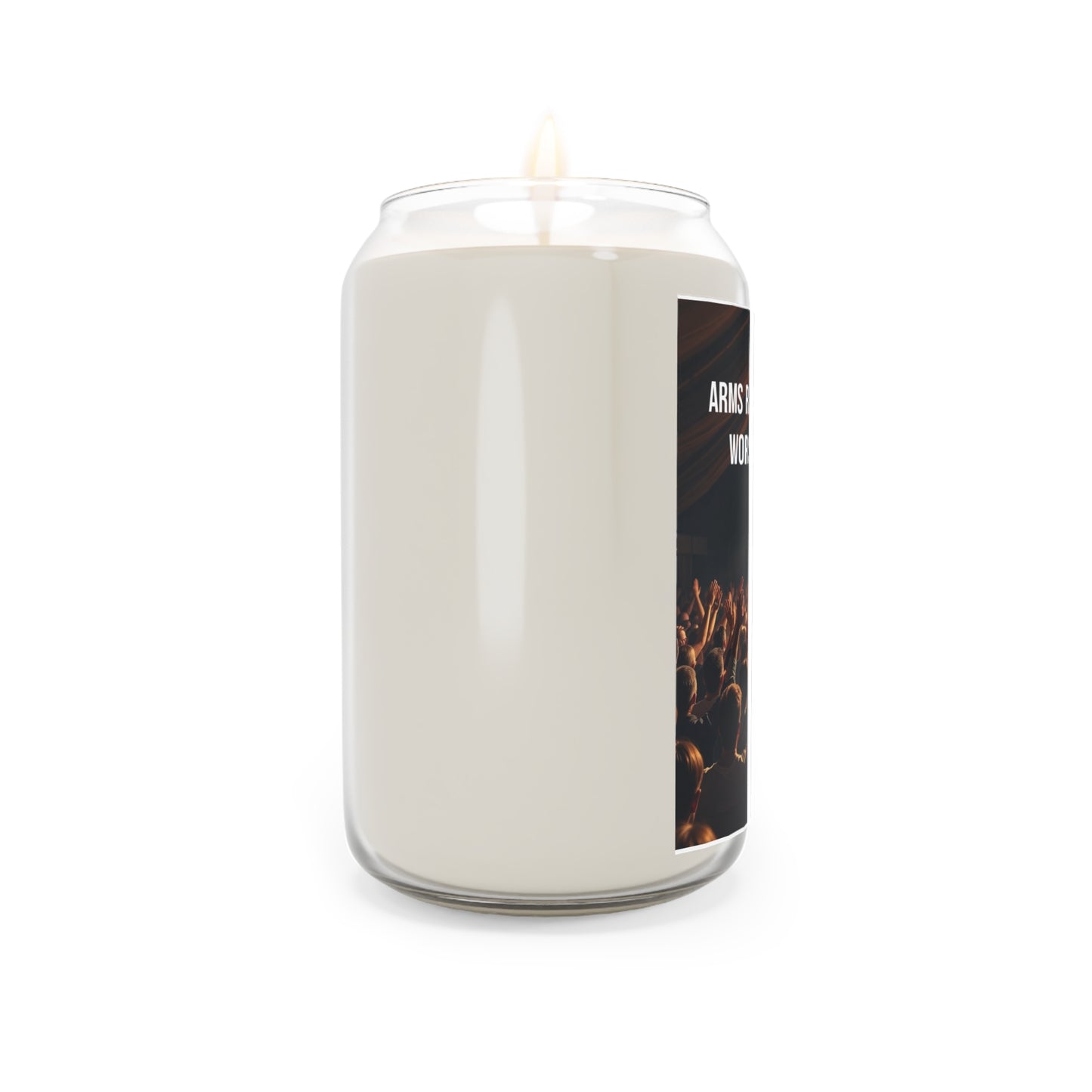 Worship Night Scented Soy Candle — “Arms Raised. Spirit Free. Worship Unchained” (13.75oz)