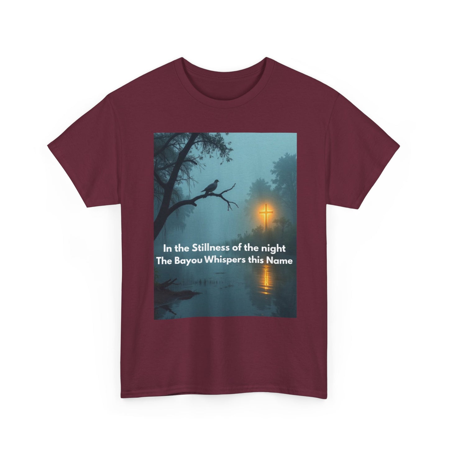 Bayou Night Tee — "In the Stillness of the Night The Bayou Whispers its Name" Graphic Shirt