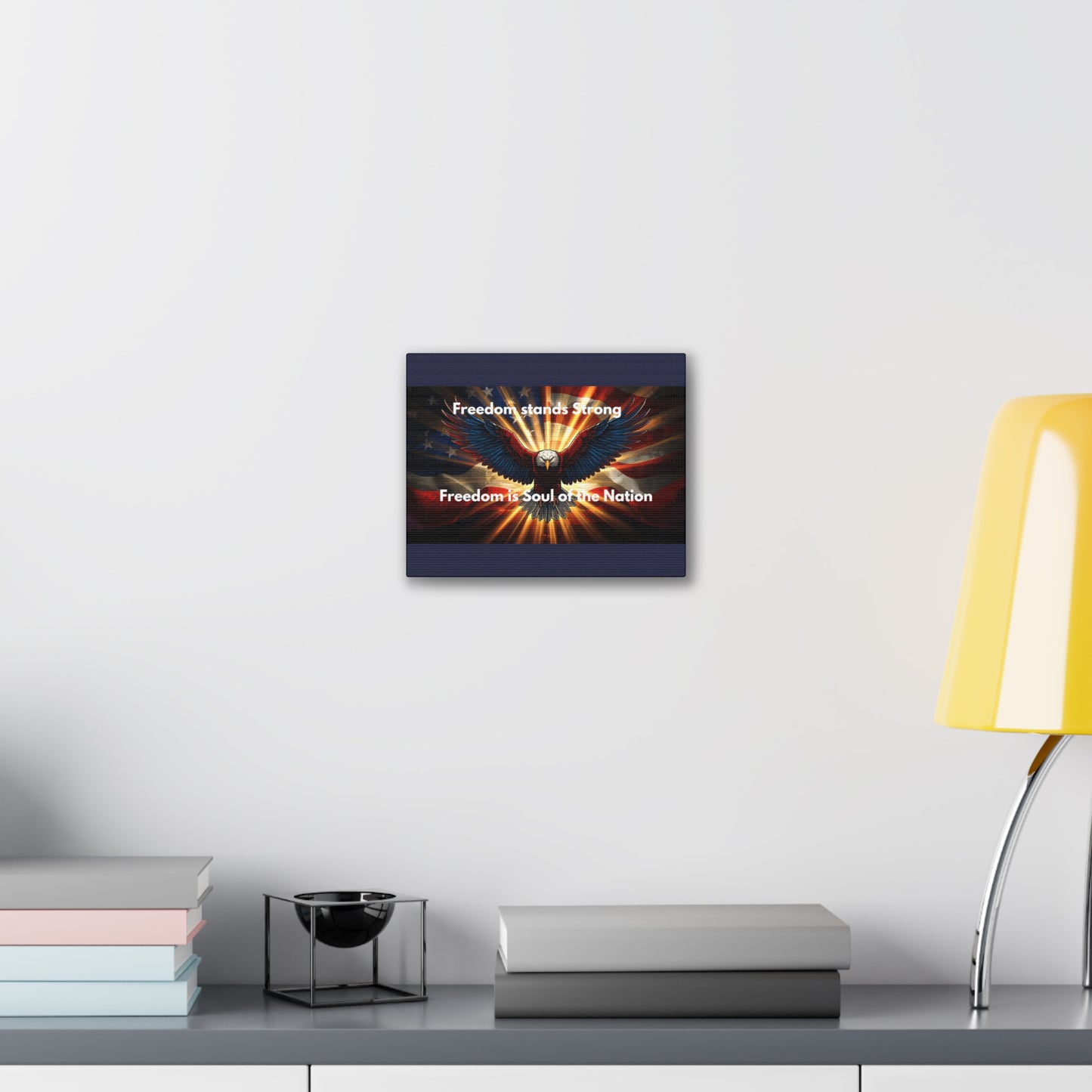 Patriotic Eagle Canvas Print – “Freedom Stands Strong” Wall Art