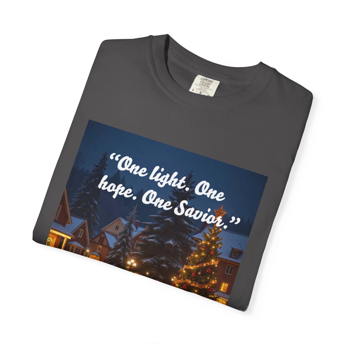 Garment-Dyed T-Shirt with Inspirational Christmas Design