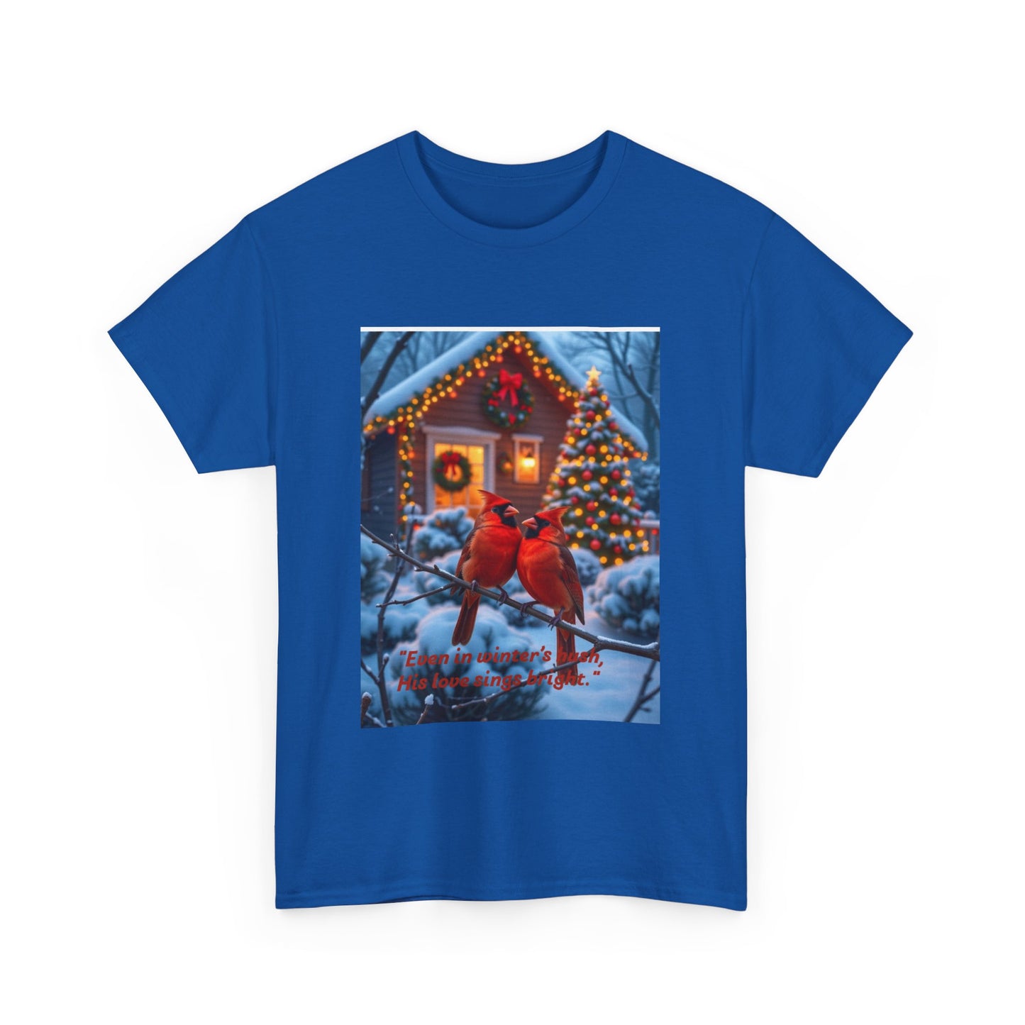 Cozy Winter Tee, Christmas Shirt, Holiday Gift, Unisex Cotton Tee, Winter Vibes, Cardinal T-Shirt