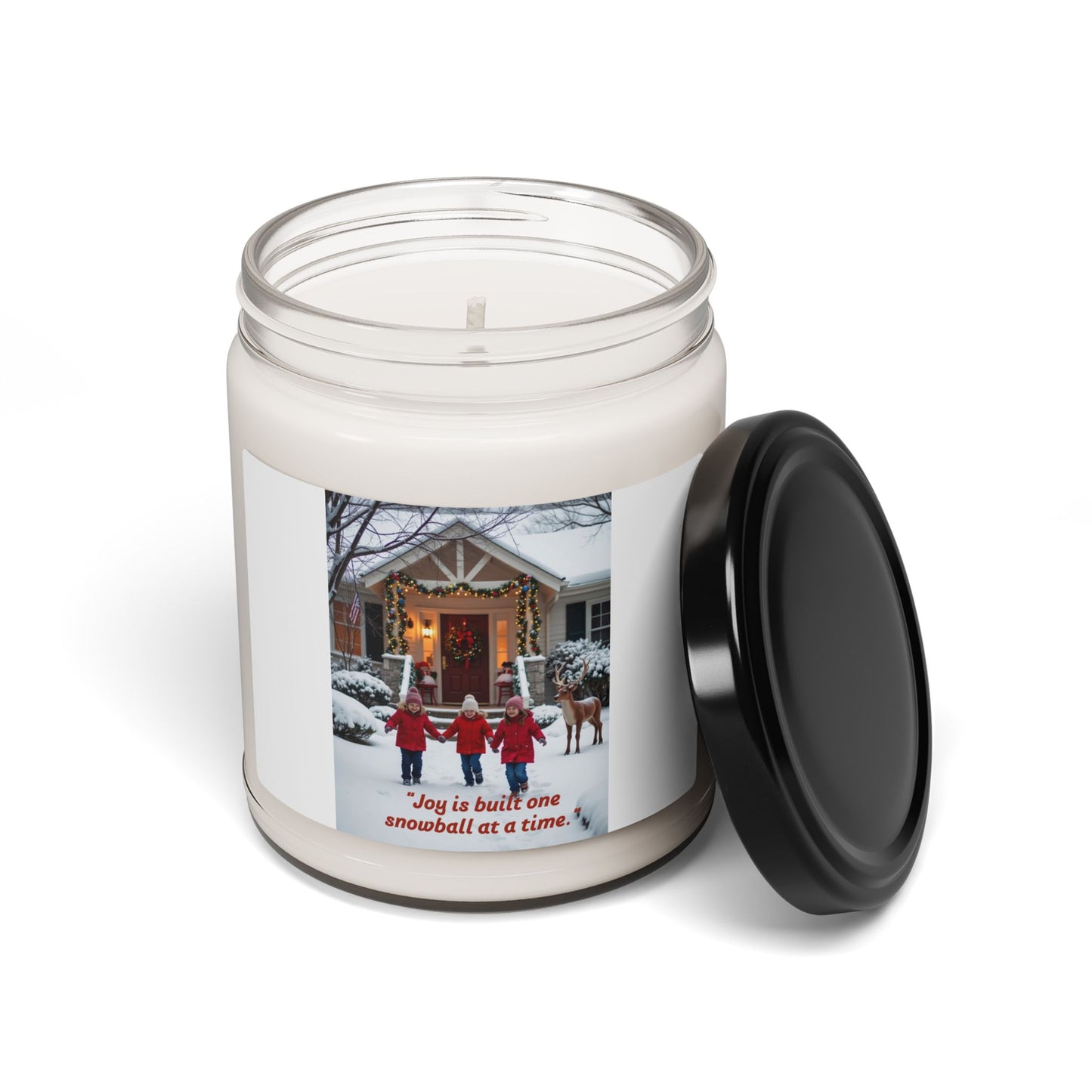 Joyful Holiday Scented Soy Candle, 9oz - Cozy Winter Decor, Christmas Gift, Home Fragrance, Relaxation Candle, Festive Atmosphere
