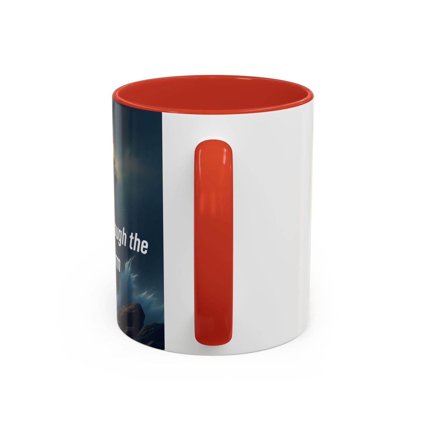 Faith Through the Storm Lighthouse Coffee Mug - Inspirational Ceramic Accent Mug