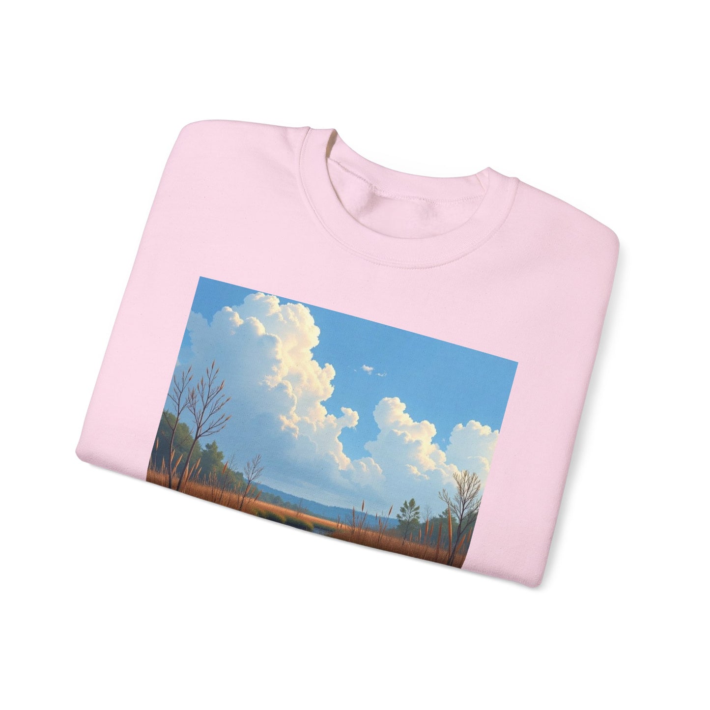 Sweatshirt — Marsh Scene with Lyrics "As I Float Down the Marsh, I Feel God's Grace"