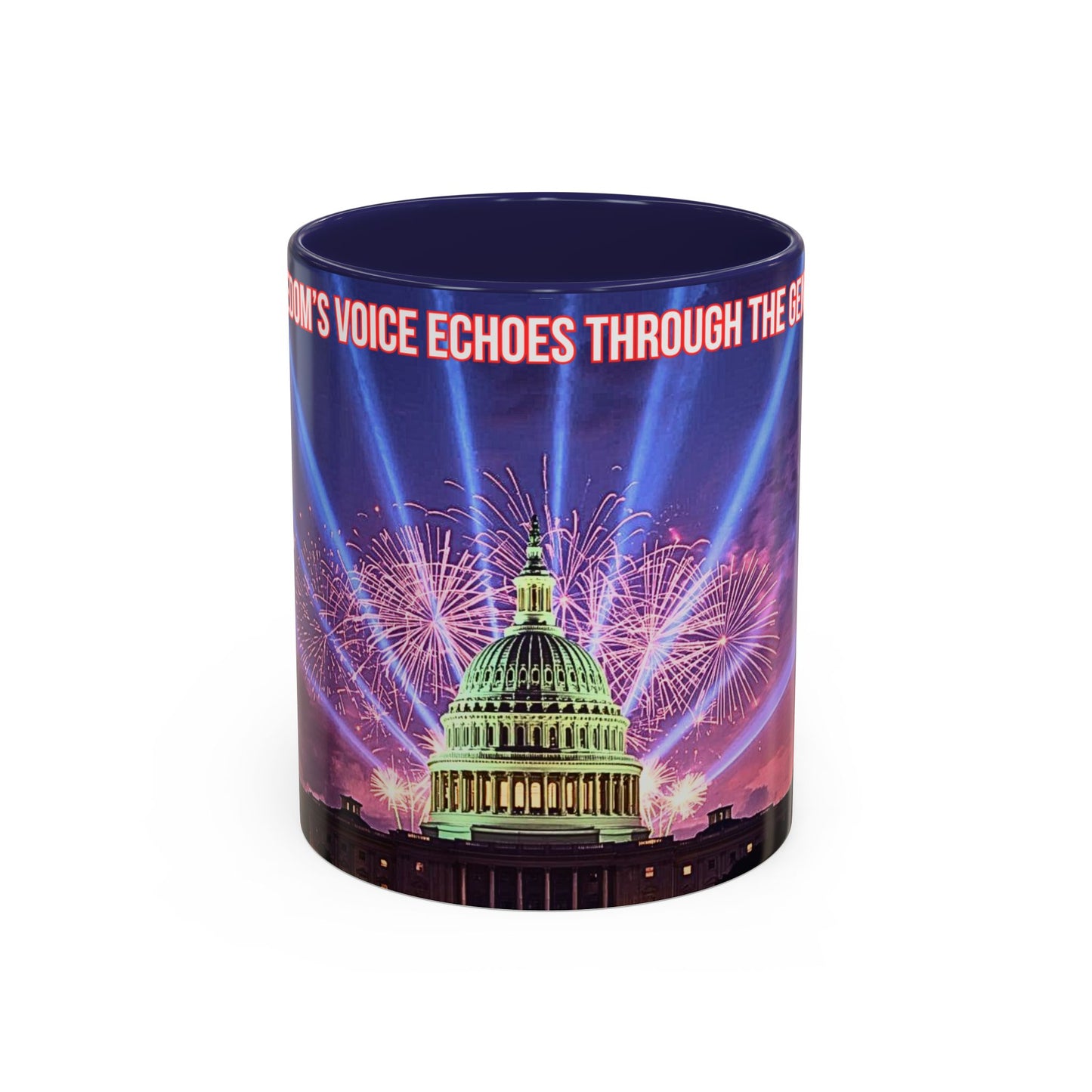 Capitol Fireworks Accent Coffee Mug — Patriotic Washington D.C. Skyline