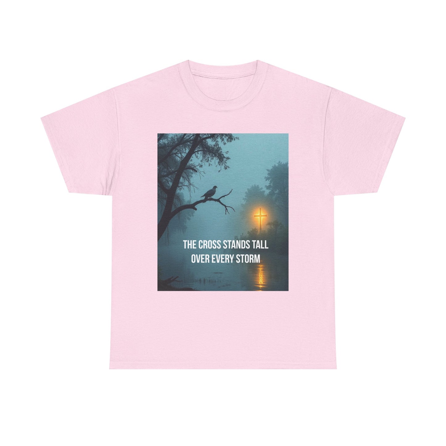 Christian Inspirational T‑Shirt — "The Cross Stands Tall Over Every Storm" Tee