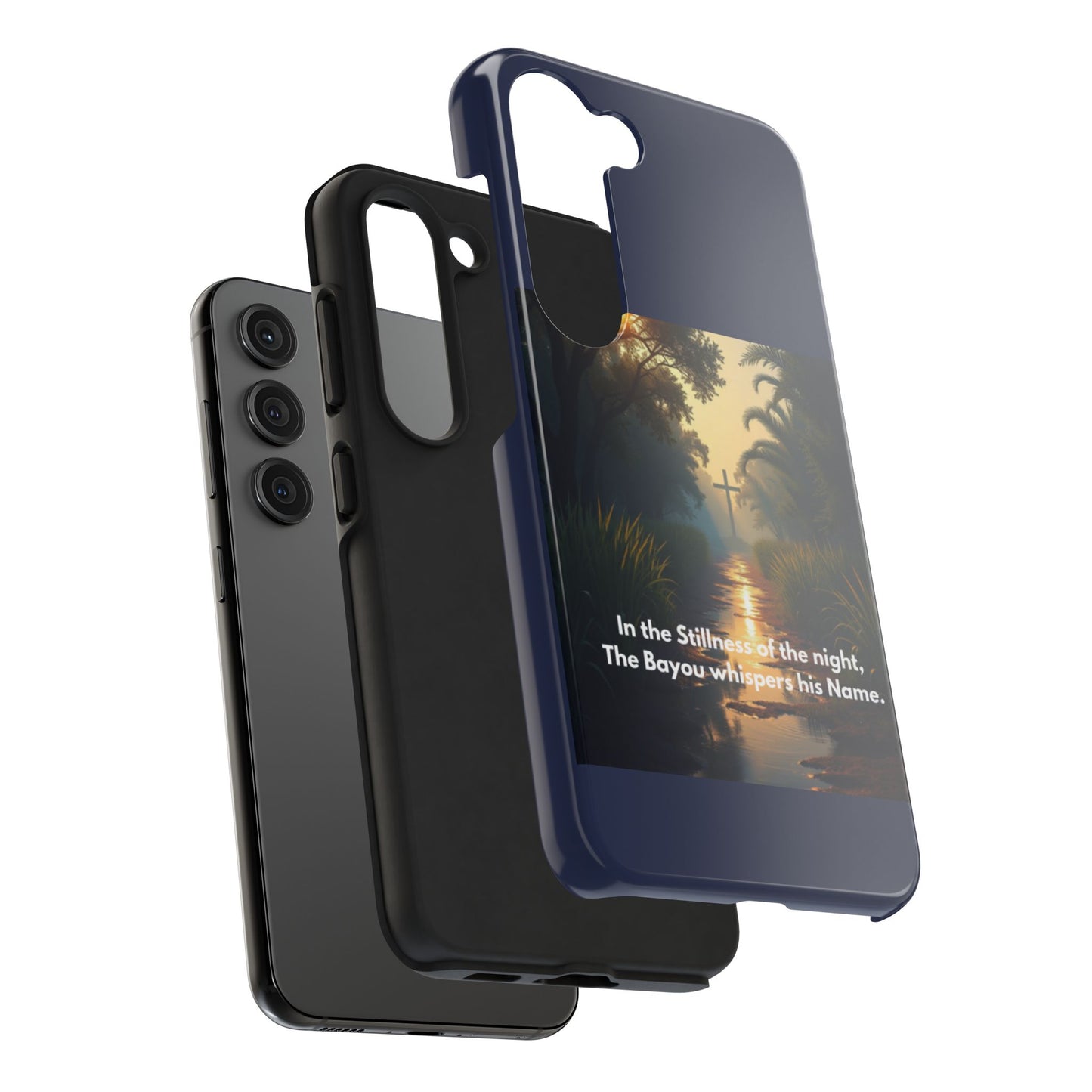 Bayou Cross Phone Case — "In the Stillness of the Night, The Bayou Whispers His Name"
