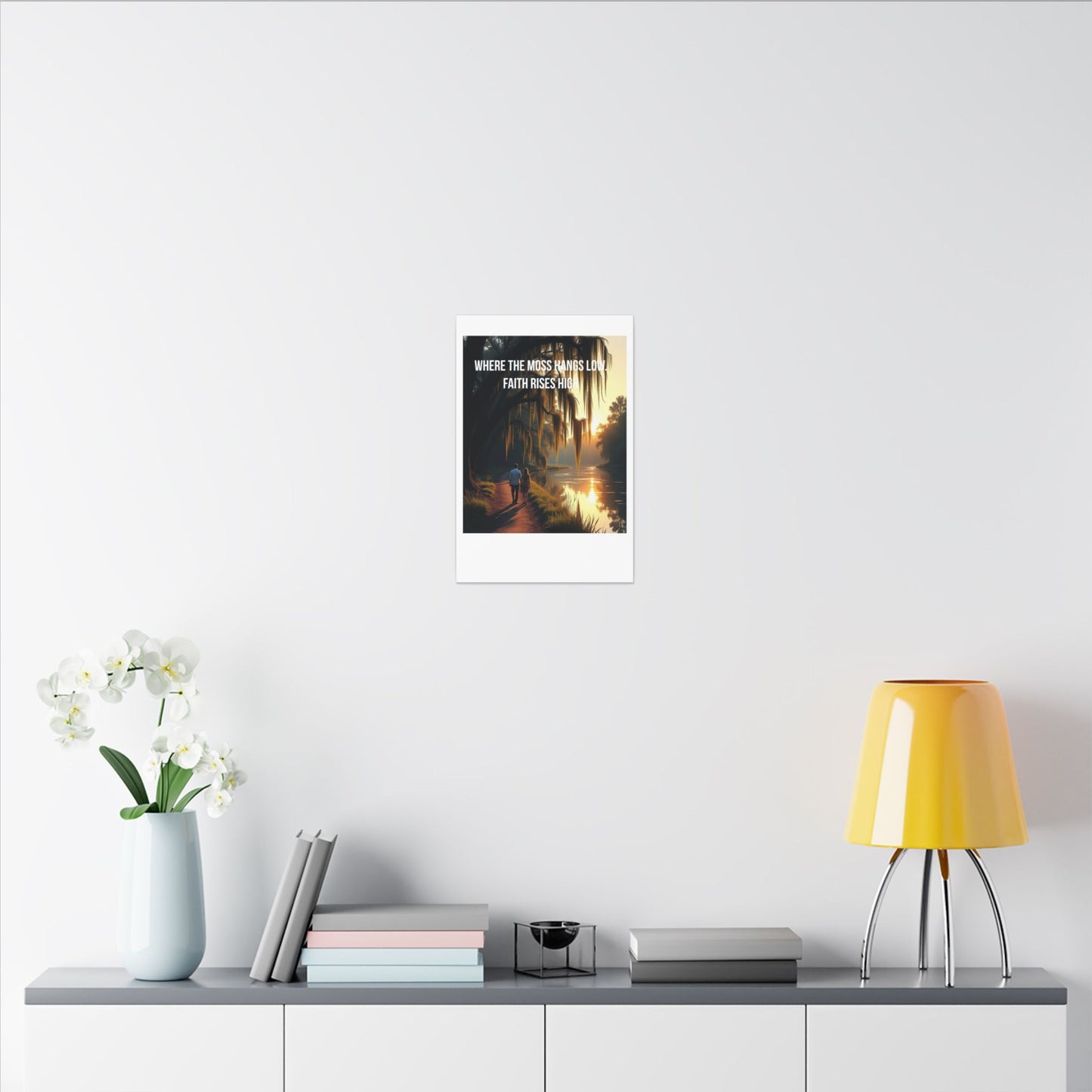 Canvas Wall Art - "Faith Rises High" Romantic Sunset Couple by River