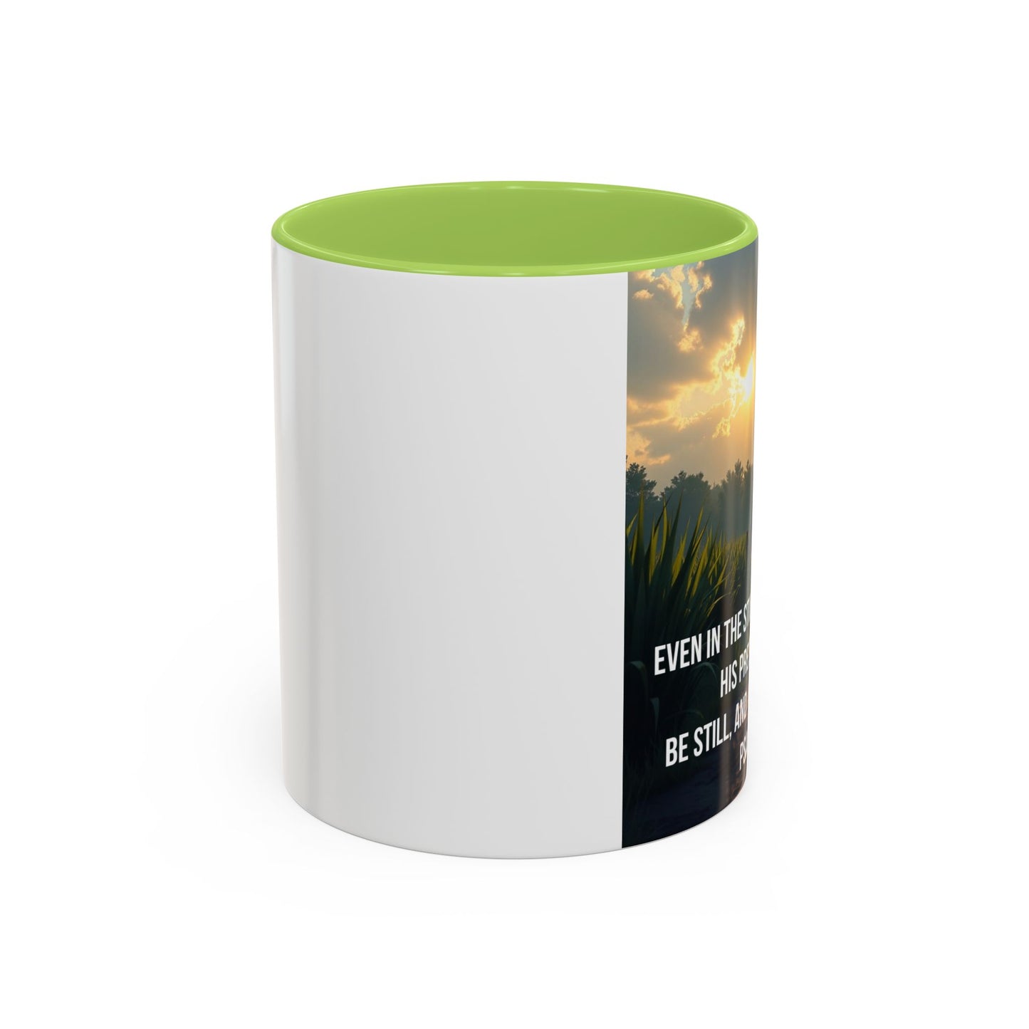 Inspirational Psalm 46:10 Coffee Mug — "Be Still" Accent Mug