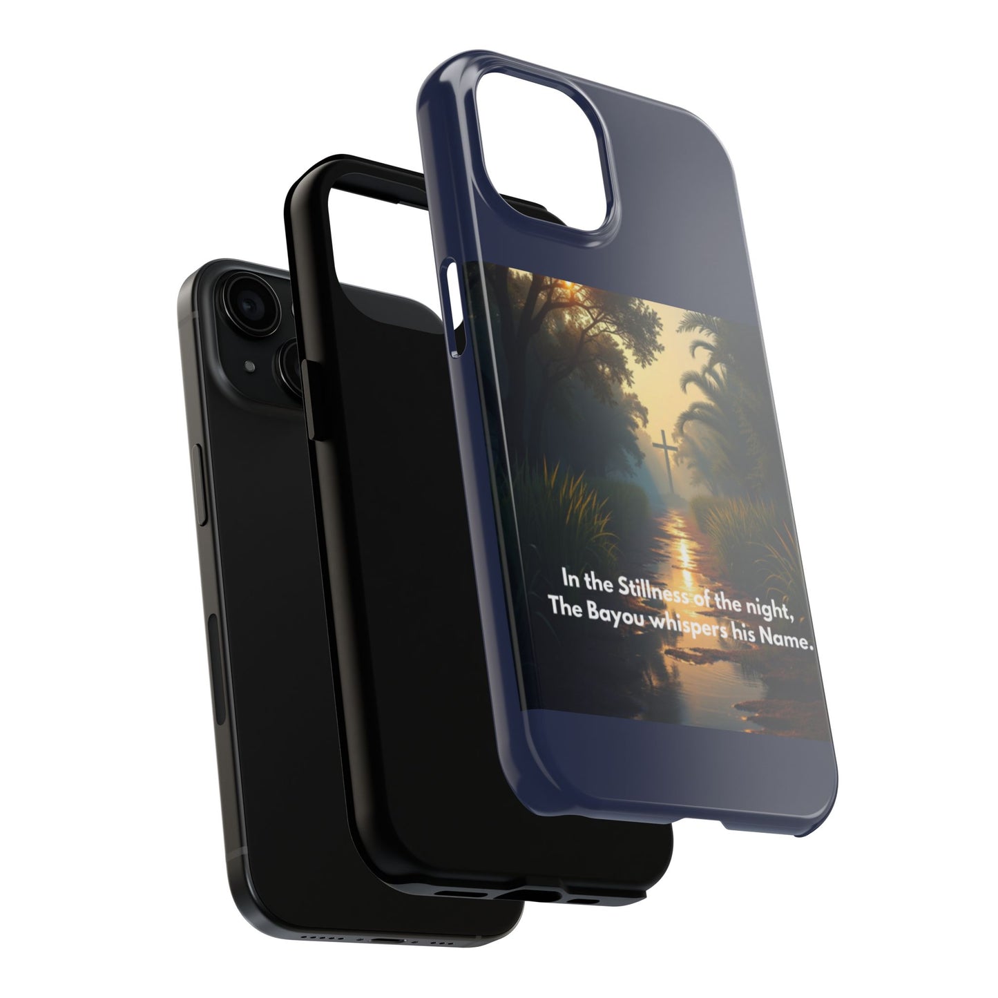 Bayou Cross Phone Case — "In the Stillness of the Night, The Bayou Whispers His Name"