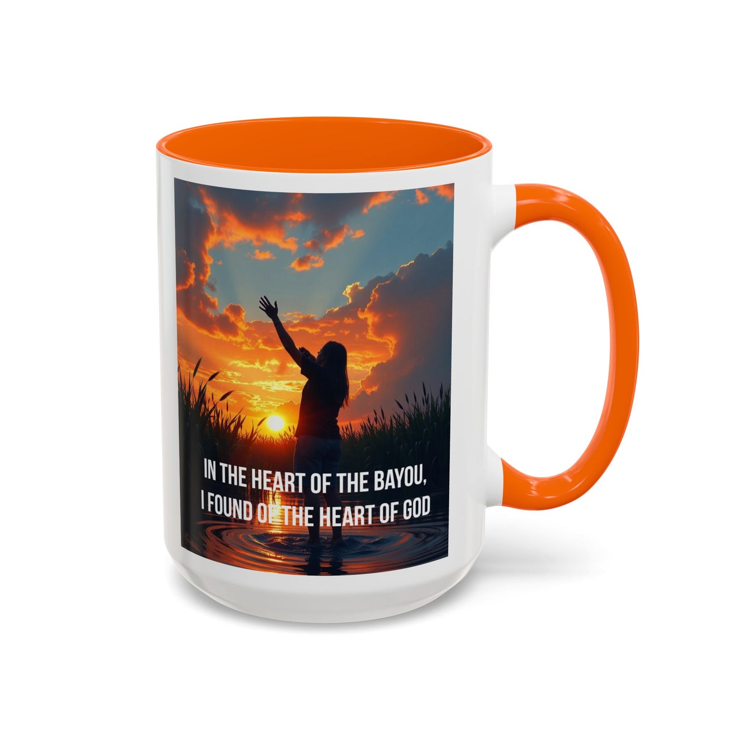 Inspirational Bayou Coffee Mug — "In the Heart of the Bayou, I Found God"