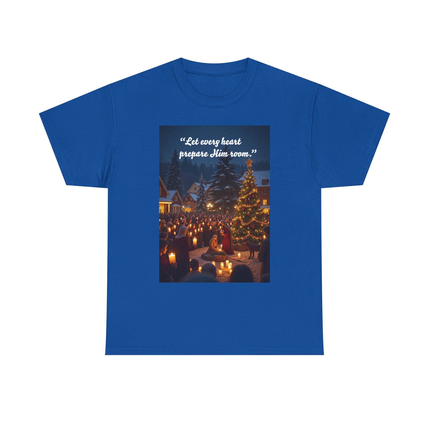 Christmas Spirit Heavy Cotton Tee, Holiday Shirt, Unisex Tee, Gift for Him/Her, Family Gathering Outfit, Religious Celebration Apparel