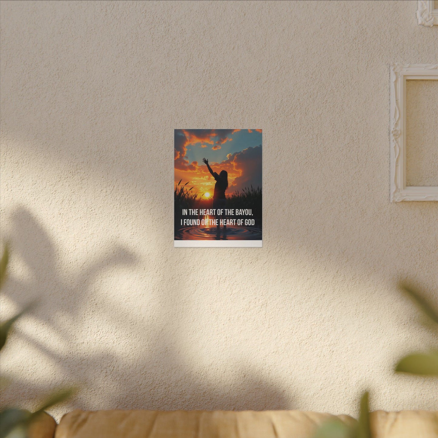 Faith-Inspired Bayou Sunset Canvas - "In the Heart of the Bayou, I Found the Heart of God"
