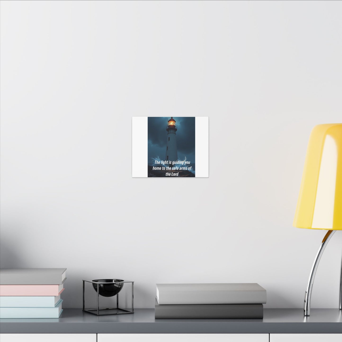 Lighthouse Canvas Print - "The light is guiding you home to the safe arms of the Lord" Inspirational Christian Wall Art