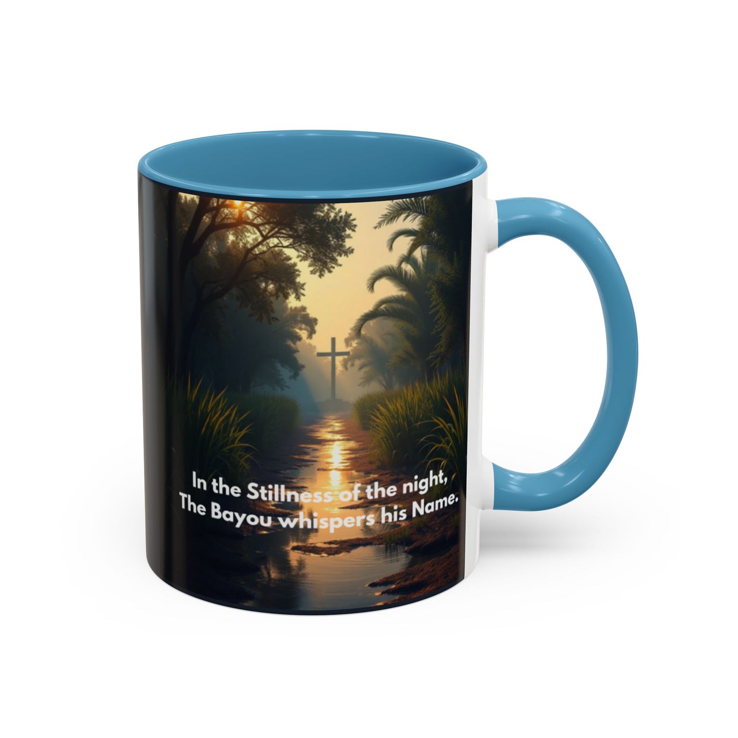 Bayou Night Coffee Mug — 'In the Stillness of the Night, The Bayou Whispers His Name' Accent Mug