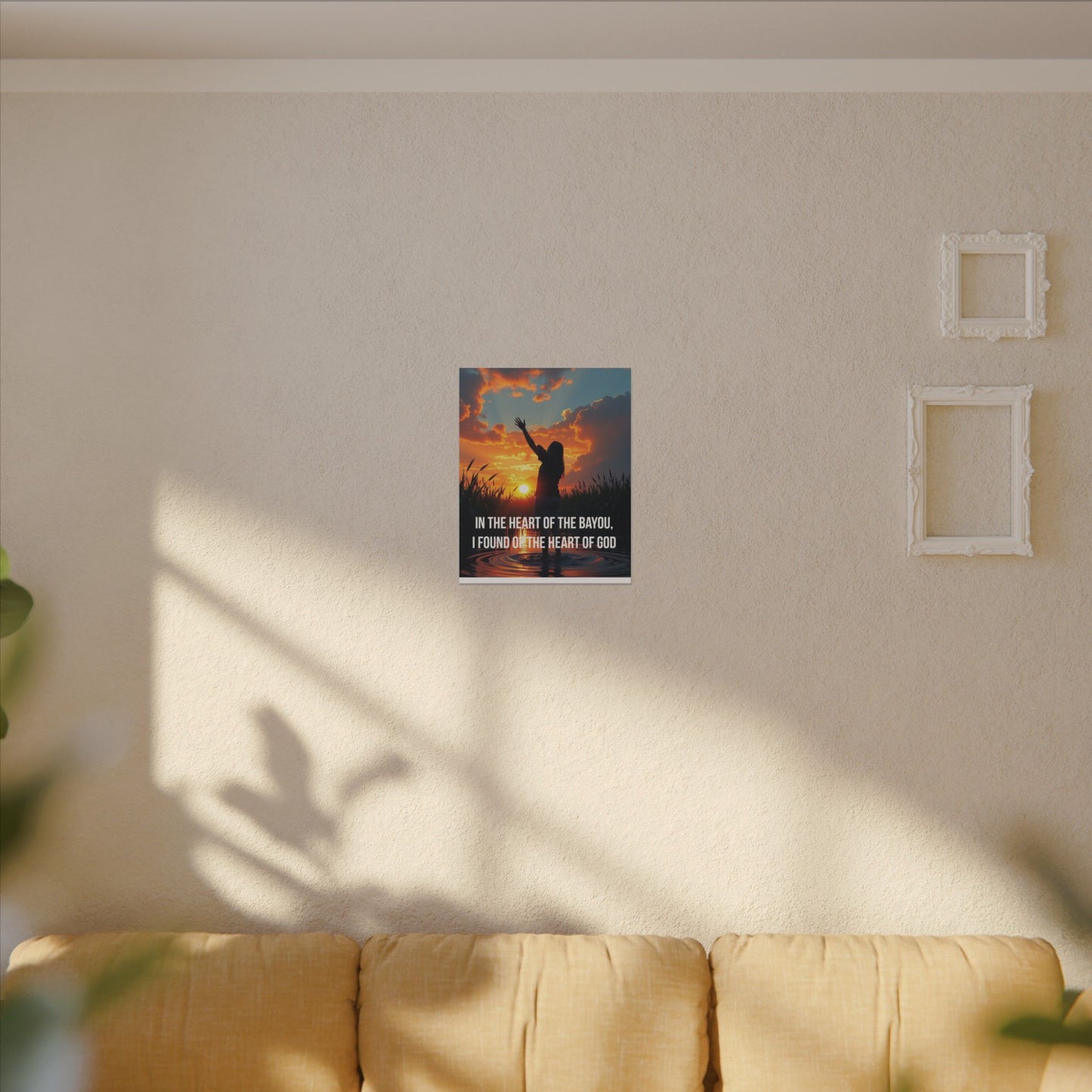 Faith-Inspired Bayou Sunset Canvas - "In the Heart of the Bayou, I Found the Heart of God"