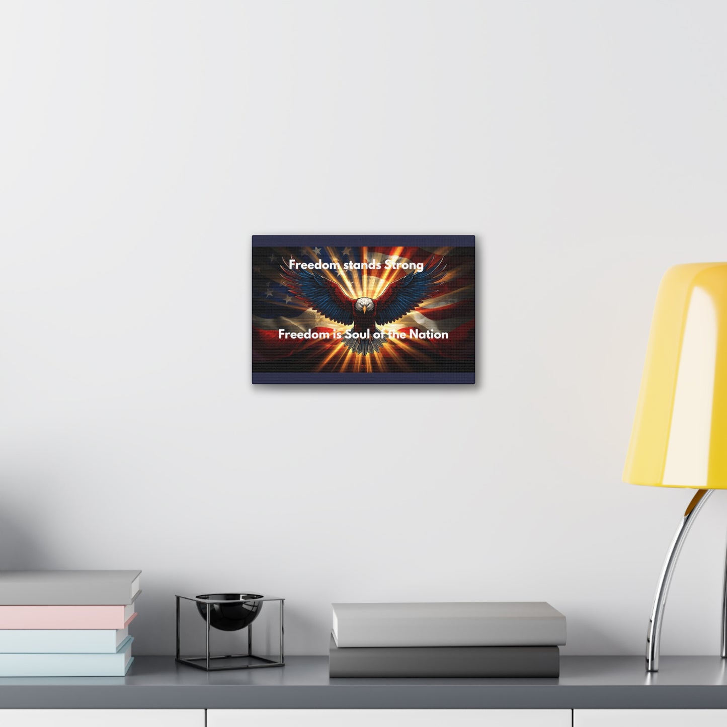 Patriotic Eagle Canvas Print – “Freedom Stands Strong” Wall Art