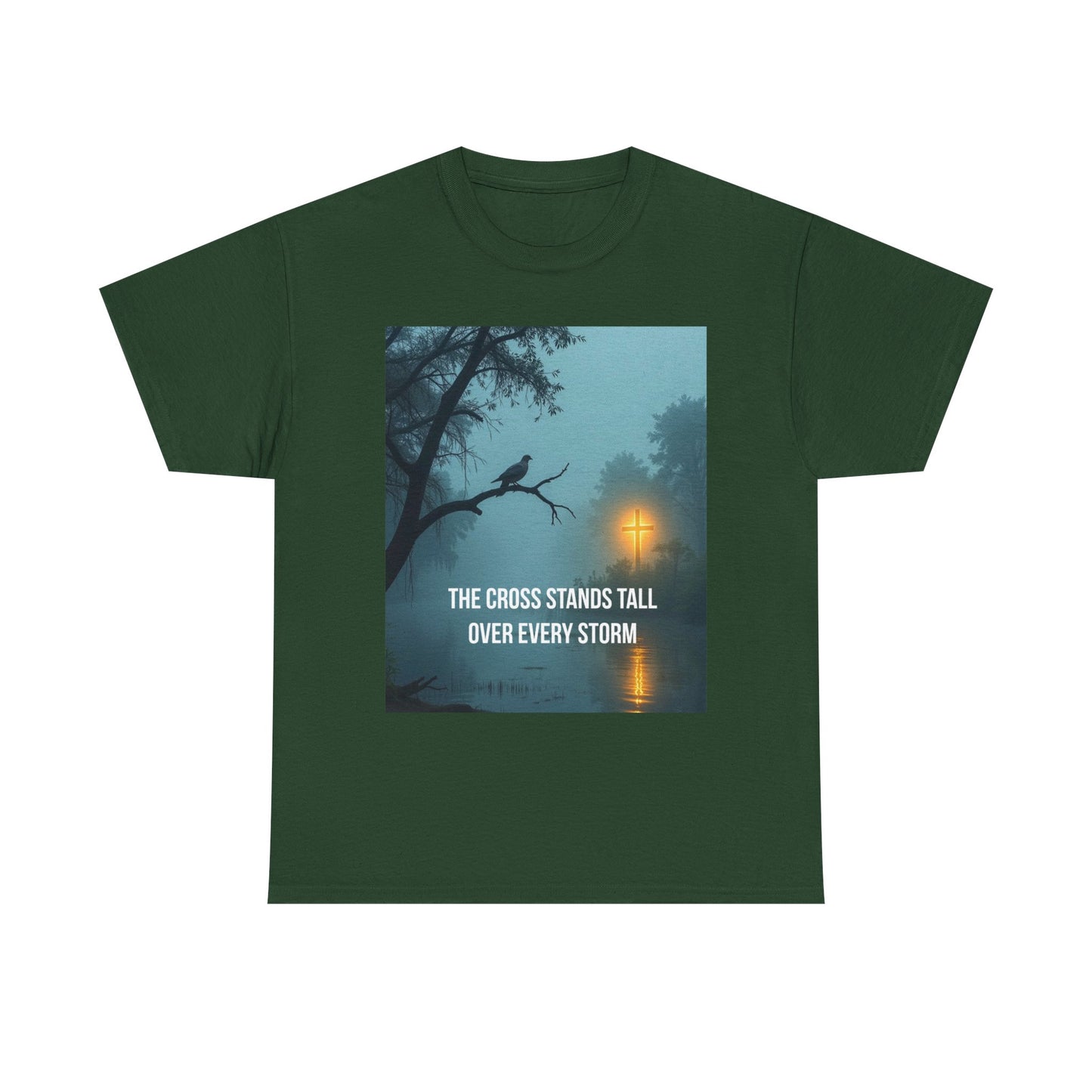 Christian Inspirational T‑Shirt — "The Cross Stands Tall Over Every Storm" Tee