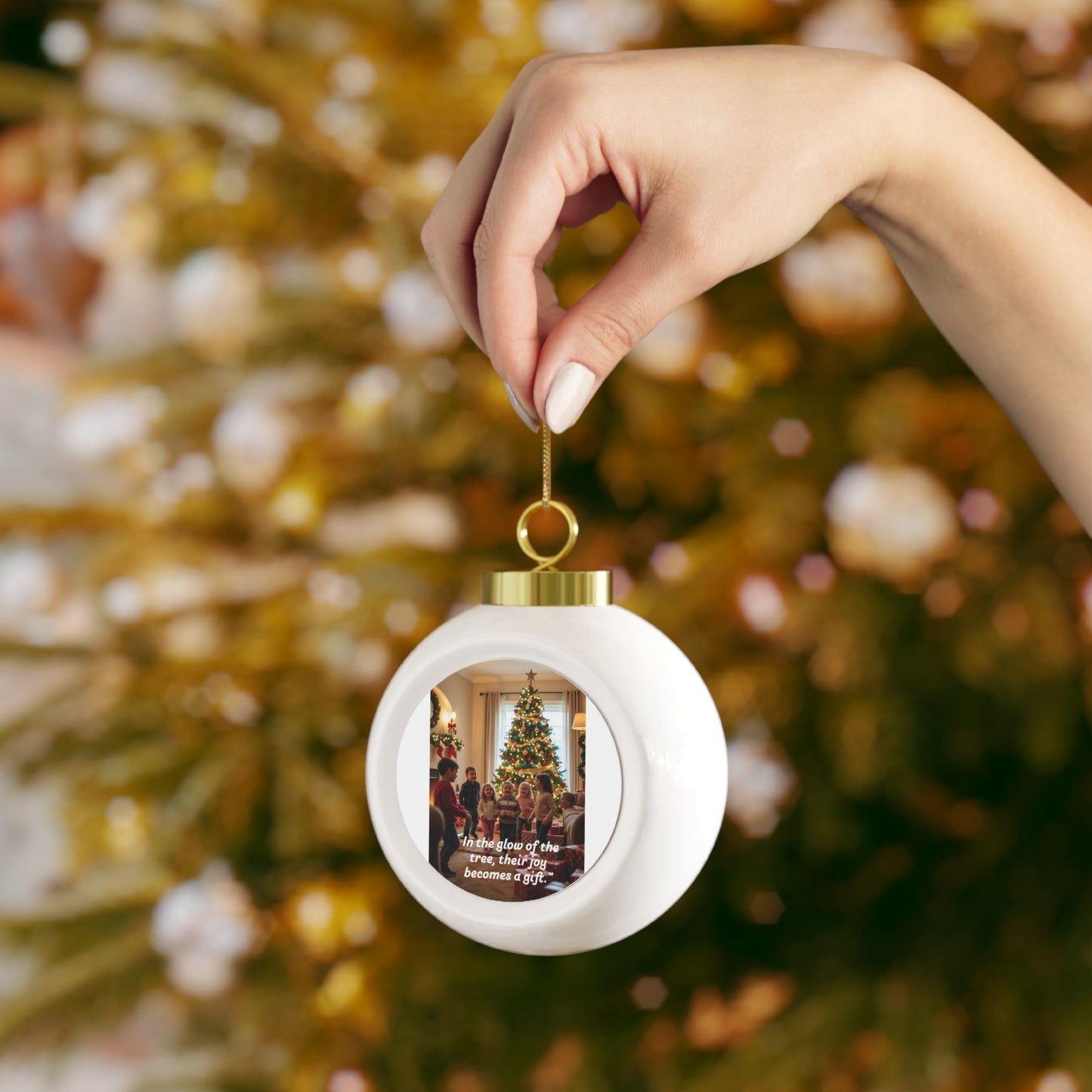 Festive Christmas Ball Ornament, Holiday Décor, Christmas Tree Decoration, Personalized Ornament, Gift for Family, Joyful Keepsake