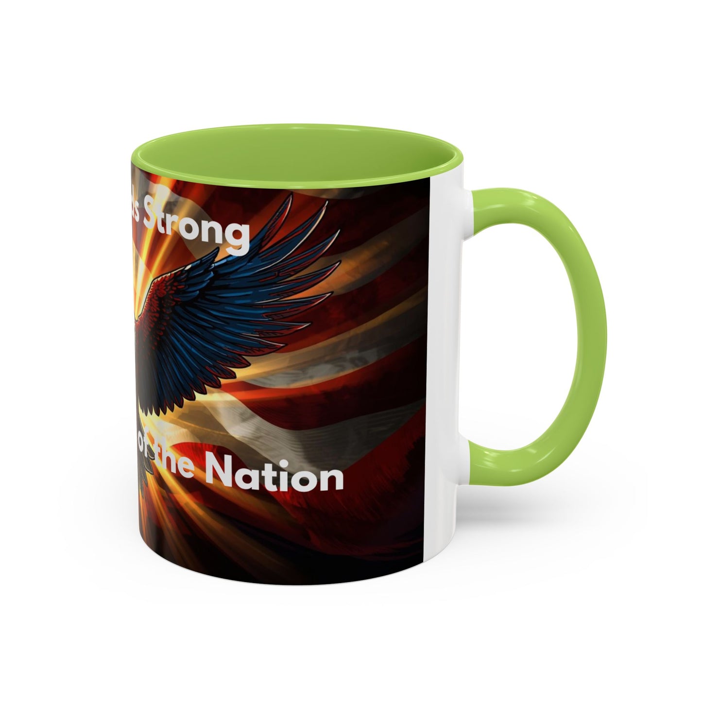 Patriotic Eagle Coffee Mug — "Freedom Stands Strong" Accent 11/15oz