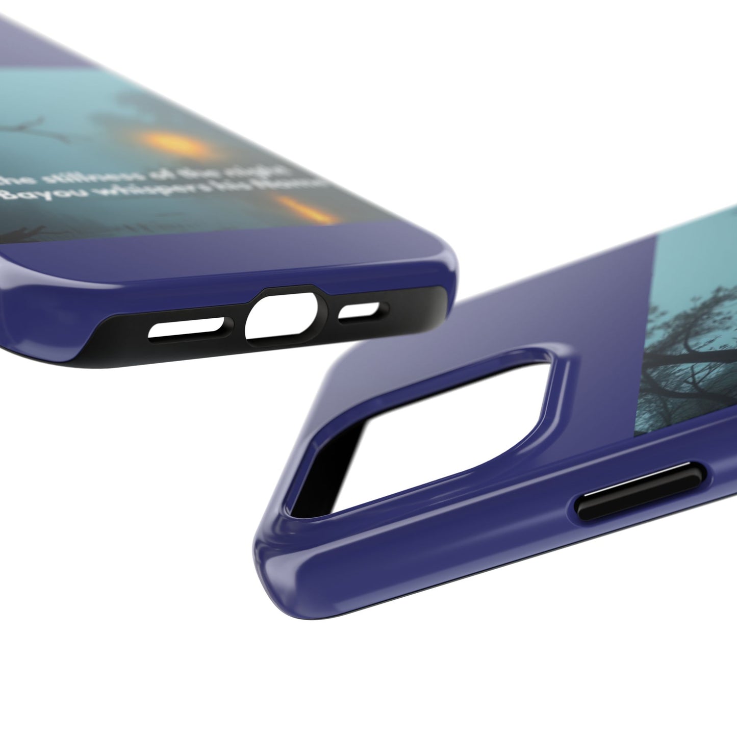 Tough Phone Case — 'In the stillness of the night the Bayou whispers his Name' Moody Bayou Cross Design