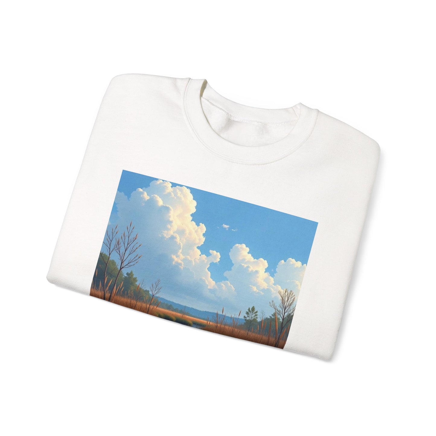 Sweatshirt — Marsh Scene with Lyrics "As I Float Down the Marsh, I Feel God's Grace"