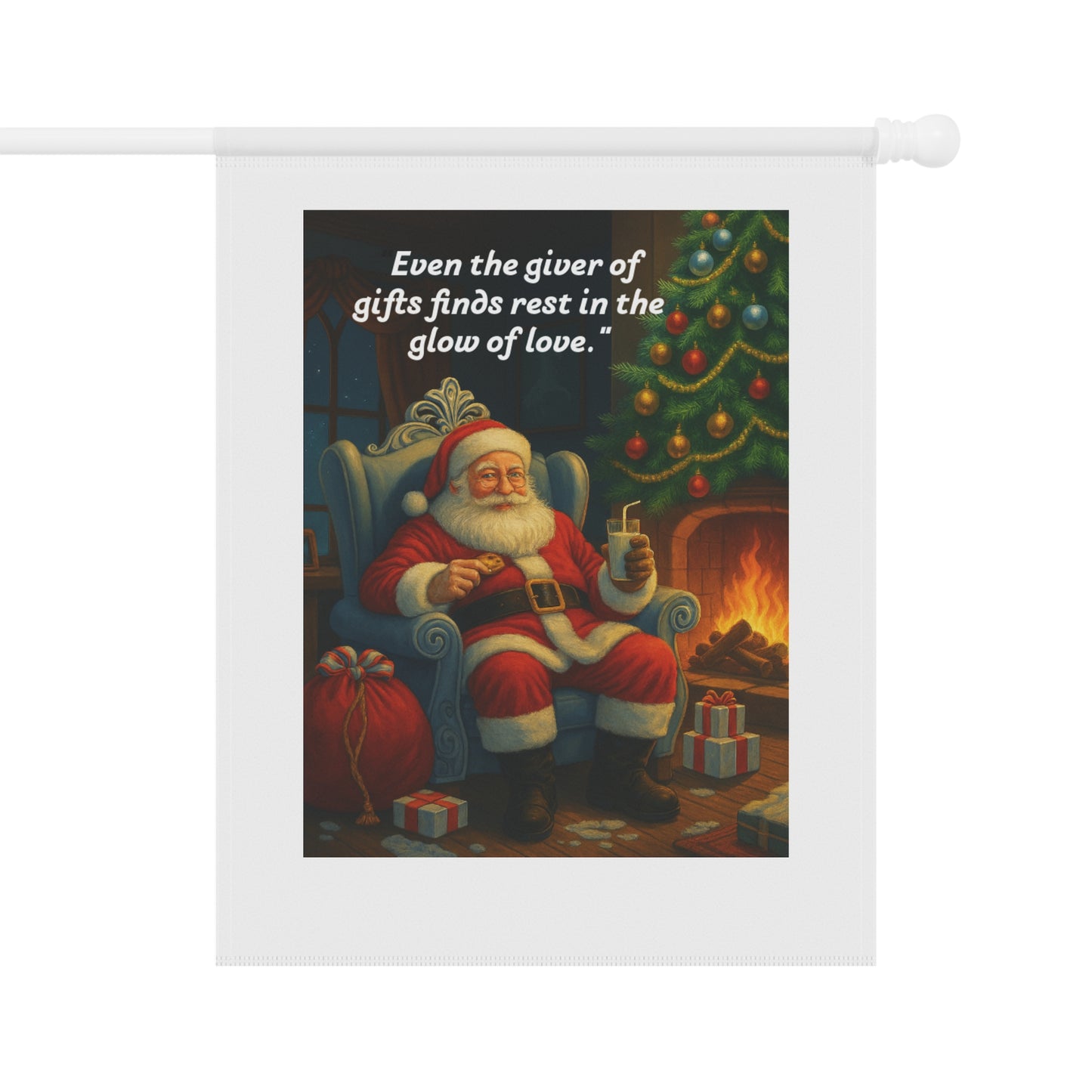 Festive Garden Banner, Holiday Decor, Outdoor Christmas Sign, Porch Decoration, Santa Claus Artwork  209