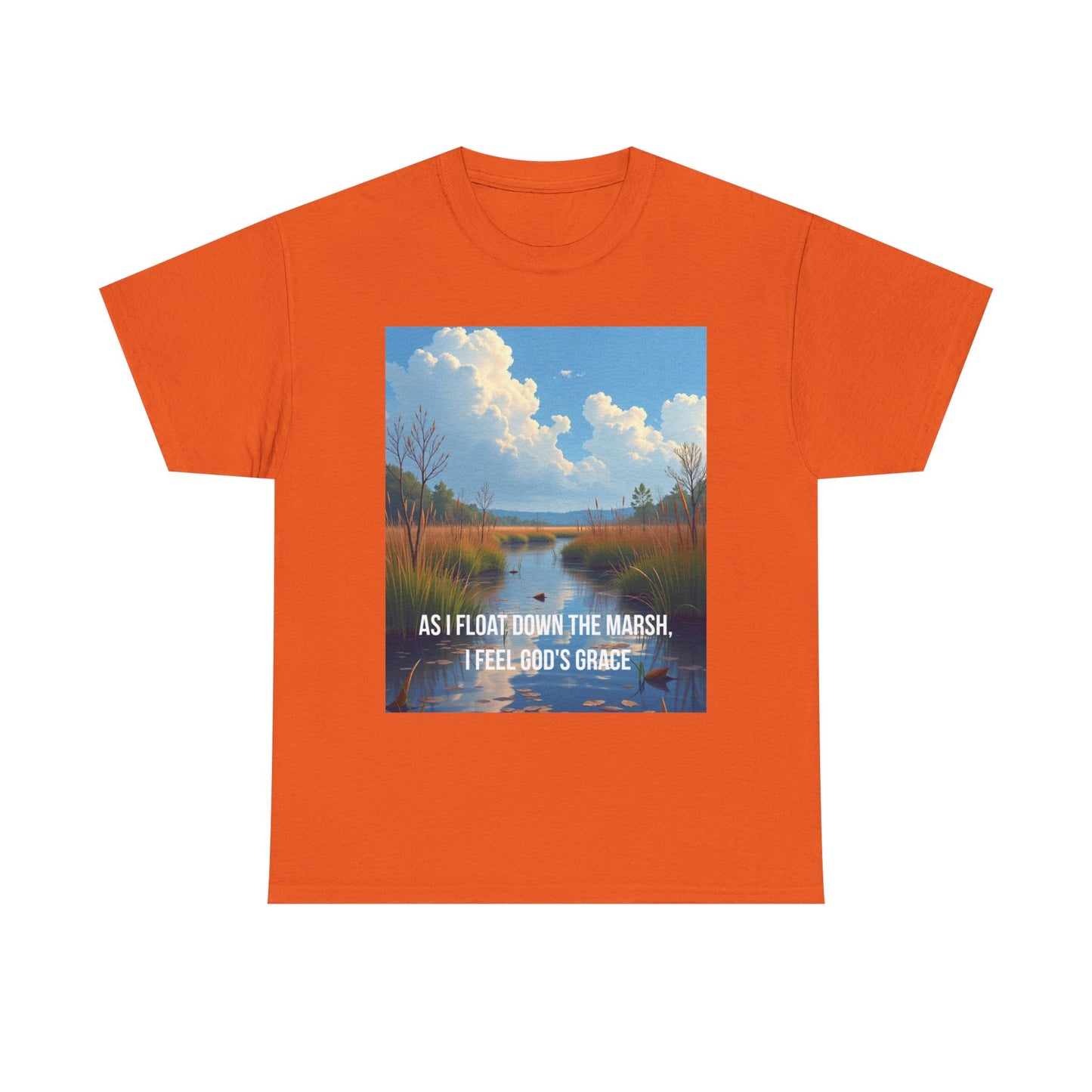 Marsh Landscape Tee — "As I Float Down the Marsh, I Feel God’s Grace"