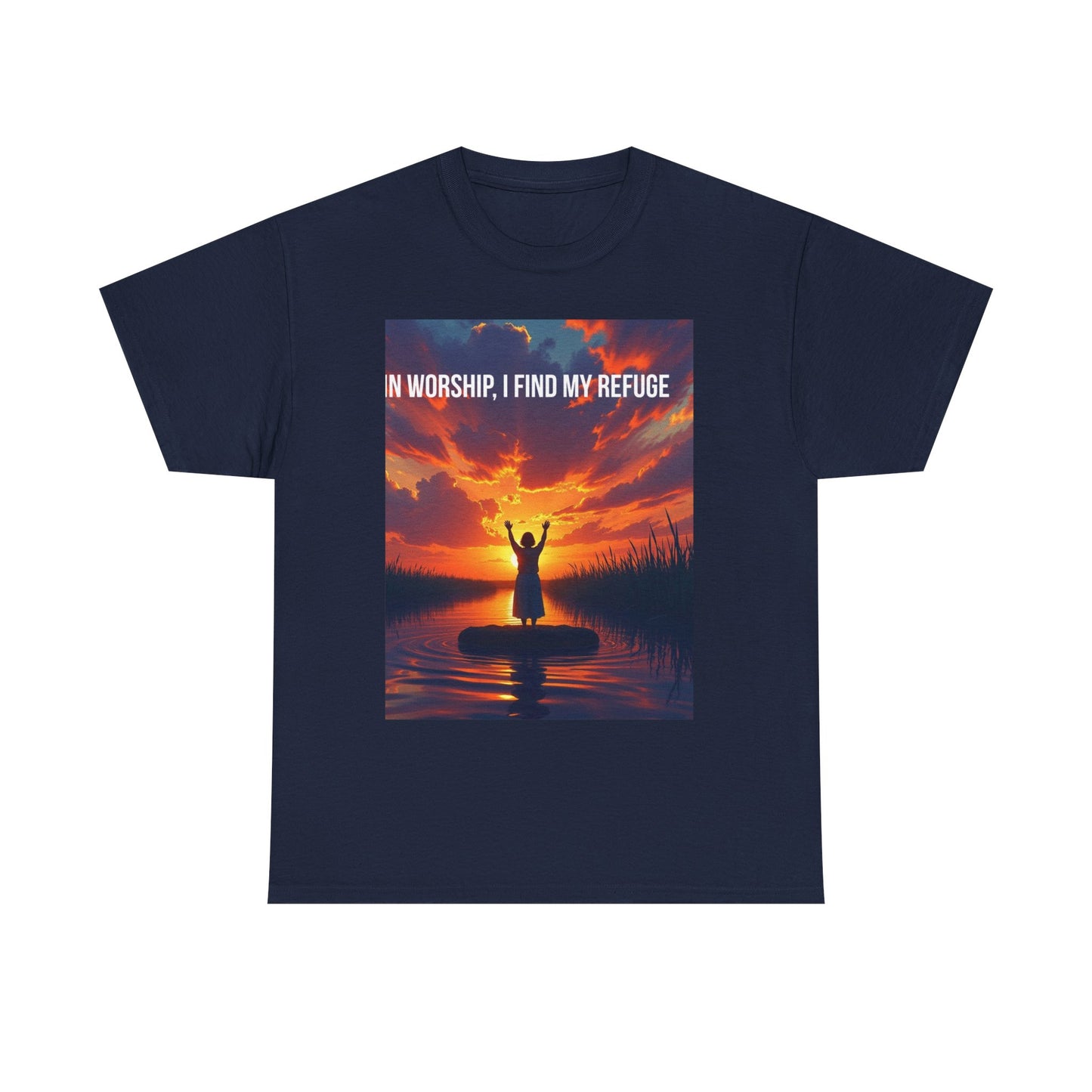 Worship Refuge T-Shirt – "In Worship, I Find My Refuge" Inspirational Christian Tee