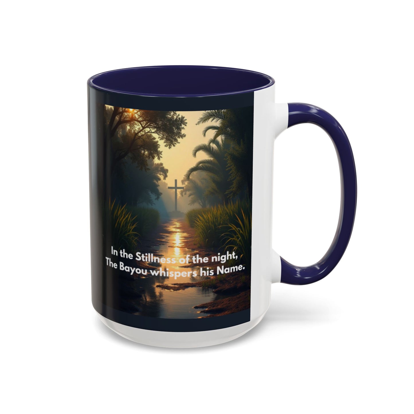 Bayou Night Coffee Mug — 'In the Stillness of the Night, The Bayou Whispers His Name' Accent Mug