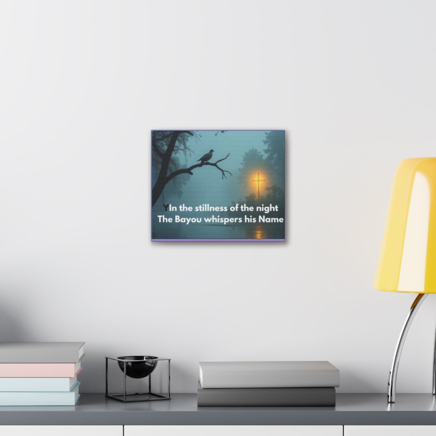 Bayou Night Canvas Wall Art — "In the stillness of the night the Bayou whispers his Name"