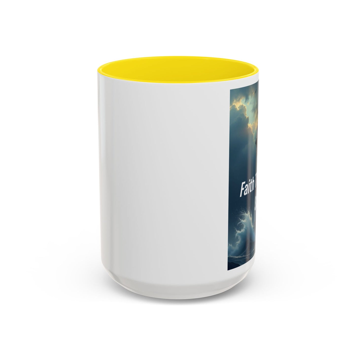 Faith Through the Storm Lighthouse Coffee Mug - Inspirational Ceramic Accent Mug