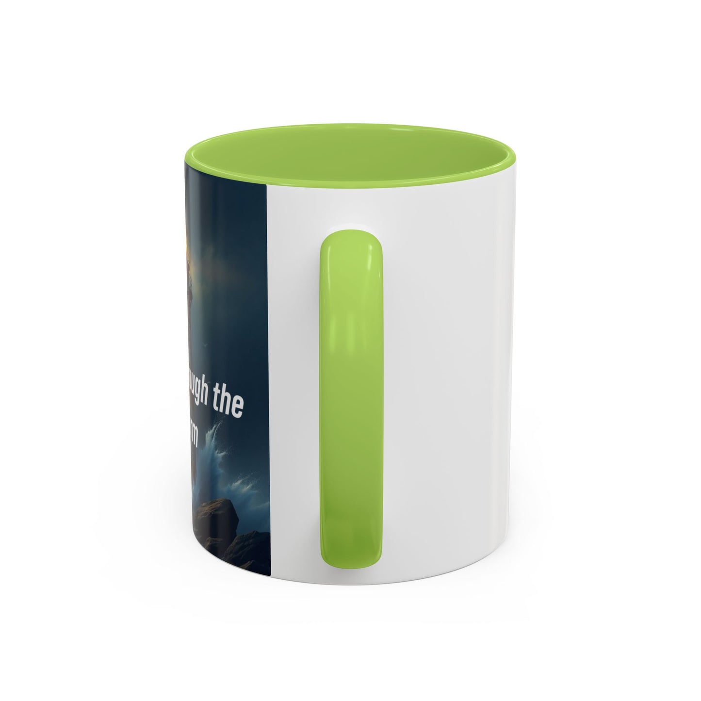 Faith Through the Storm Lighthouse Coffee Mug - Inspirational Ceramic Accent Mug