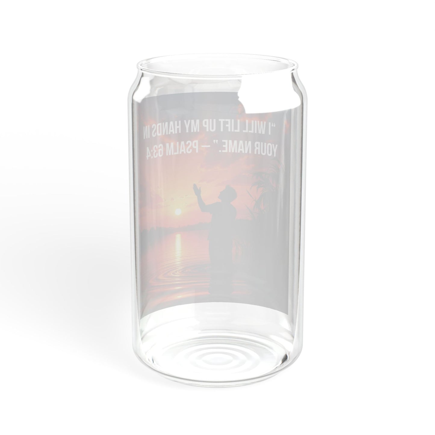 Psalm 63:4 Sunrise Faith Sipper Glass — 16oz Inspirational Tumbler with Straw