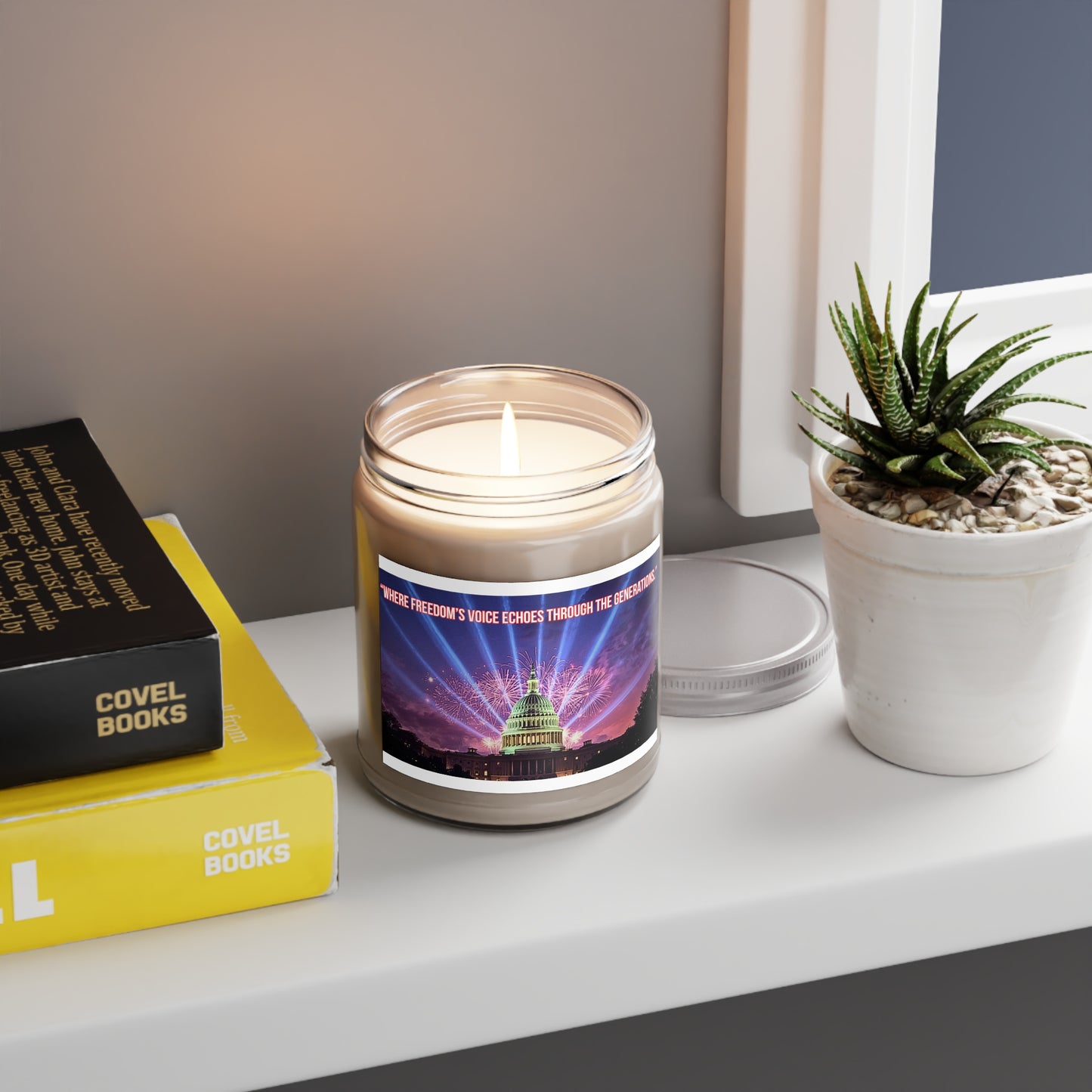 Patriotic Capitol 9oz Soy Candle — “Where Freedom’s Voice Echoes Through the Generations”