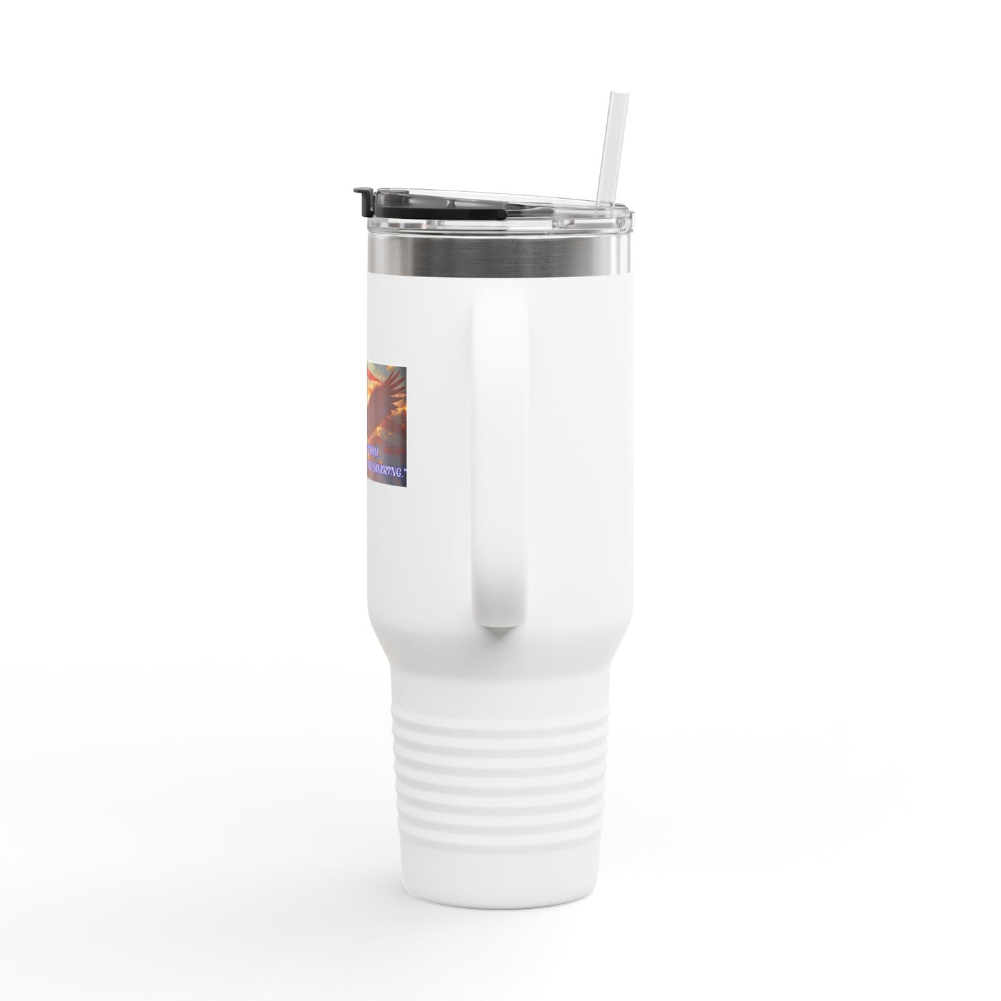 40oz Insulated Travel Mug — American Flag Eagle Graphic, Durable Stainless Steel Tumbler