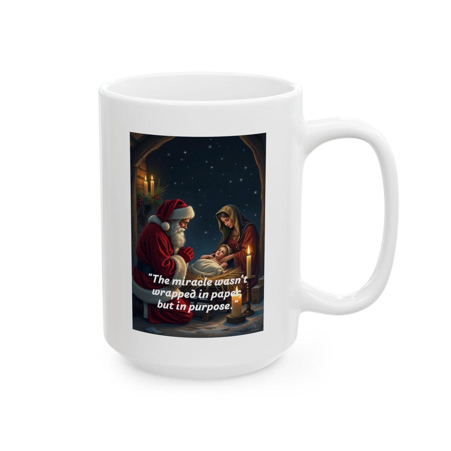 Christmas Miracle Ceramic Mug - Holiday Coffee Cup, Santa Design, Inspirational Gift, Perfect for Christmas, Unique Gift Idea  313
