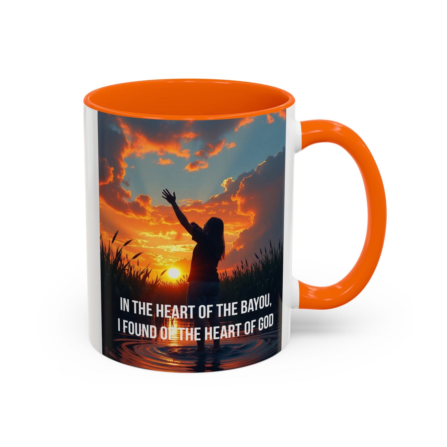 Inspirational Bayou Coffee Mug — "In the Heart of the Bayou, I Found God"