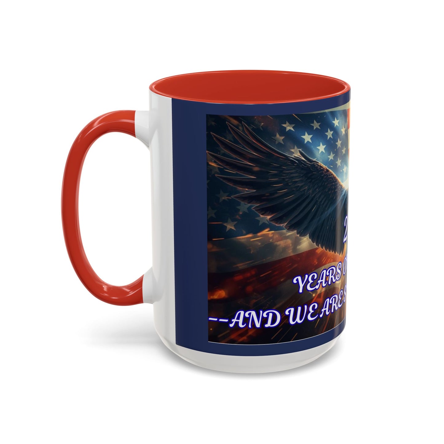 Patriotic Eagle Coffee Mug – "250 Years of Freedom" Accent Mug