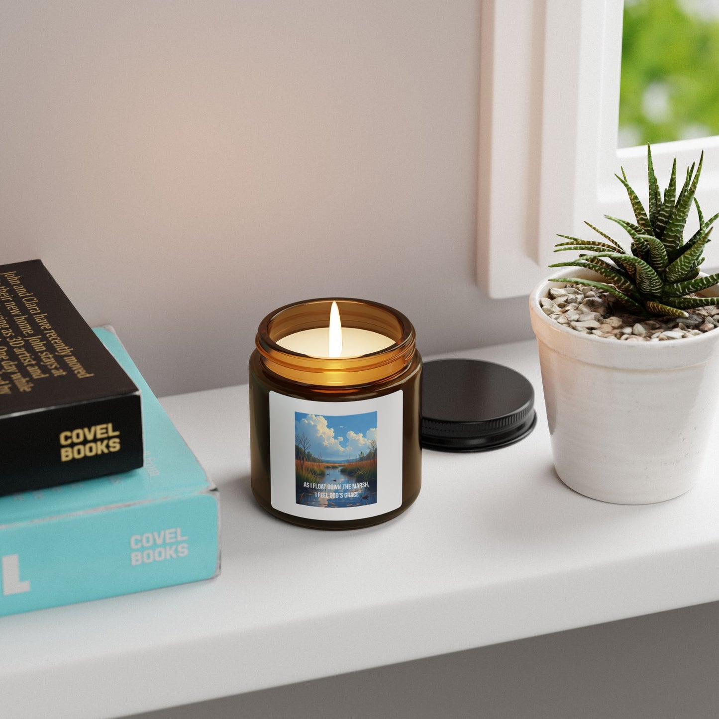 Soy Candle — “Be Still and Know” Amber Jar Scented Candle (Multiple Sizes)