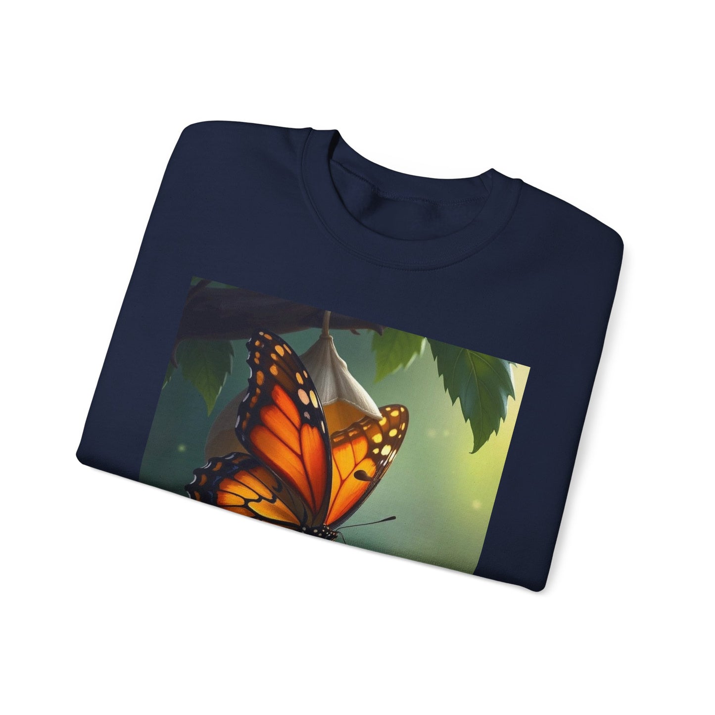 Crewneck Sweatshirt — Grace Wins Everytime Monarch Butterfly Inspirational Tee
