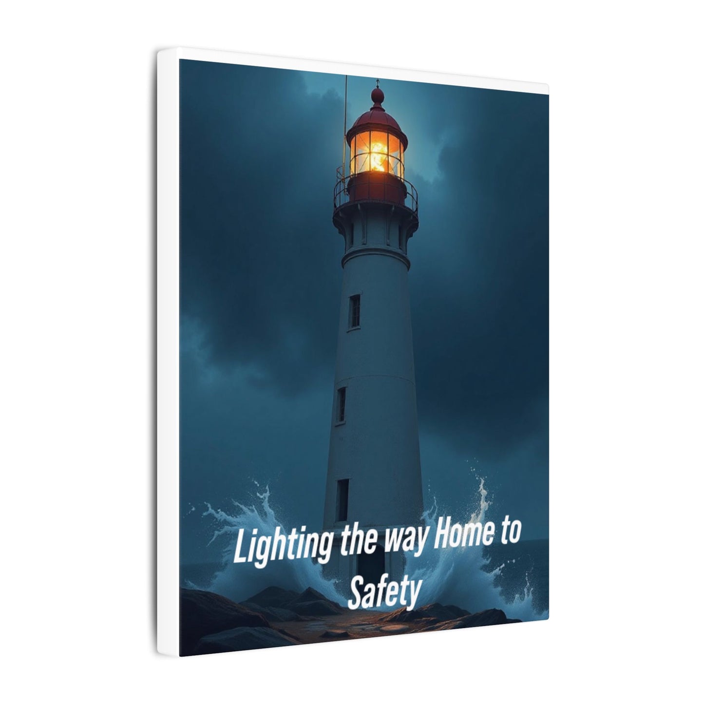 Lighthouse Canvas Wall Art — "Lighting the Way Home to Safety"