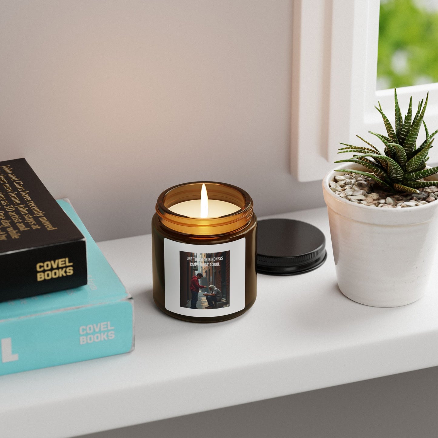 Soy Candle — 'One Act of Kindness' Amber Jar Scented Candle