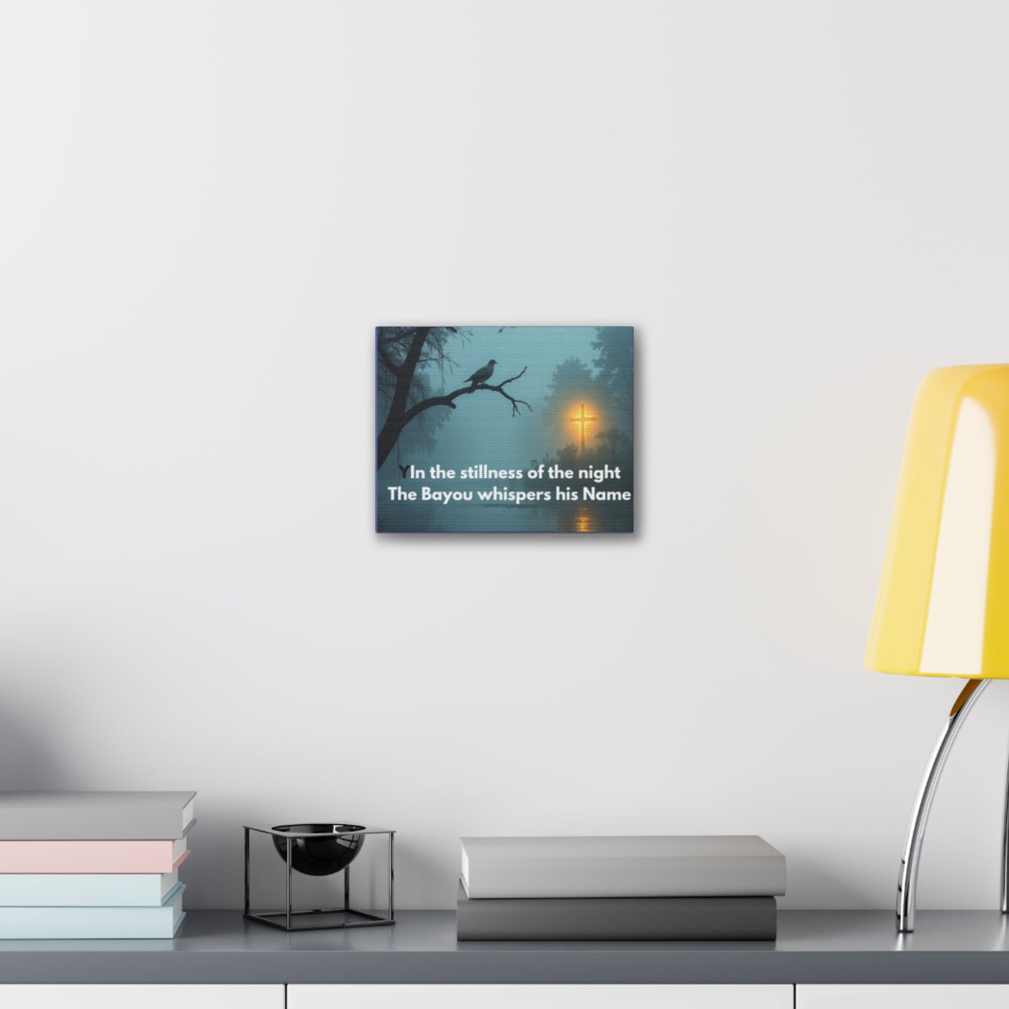 Bayou Night Canvas Wall Art — "In the stillness of the night the Bayou whispers his Name"