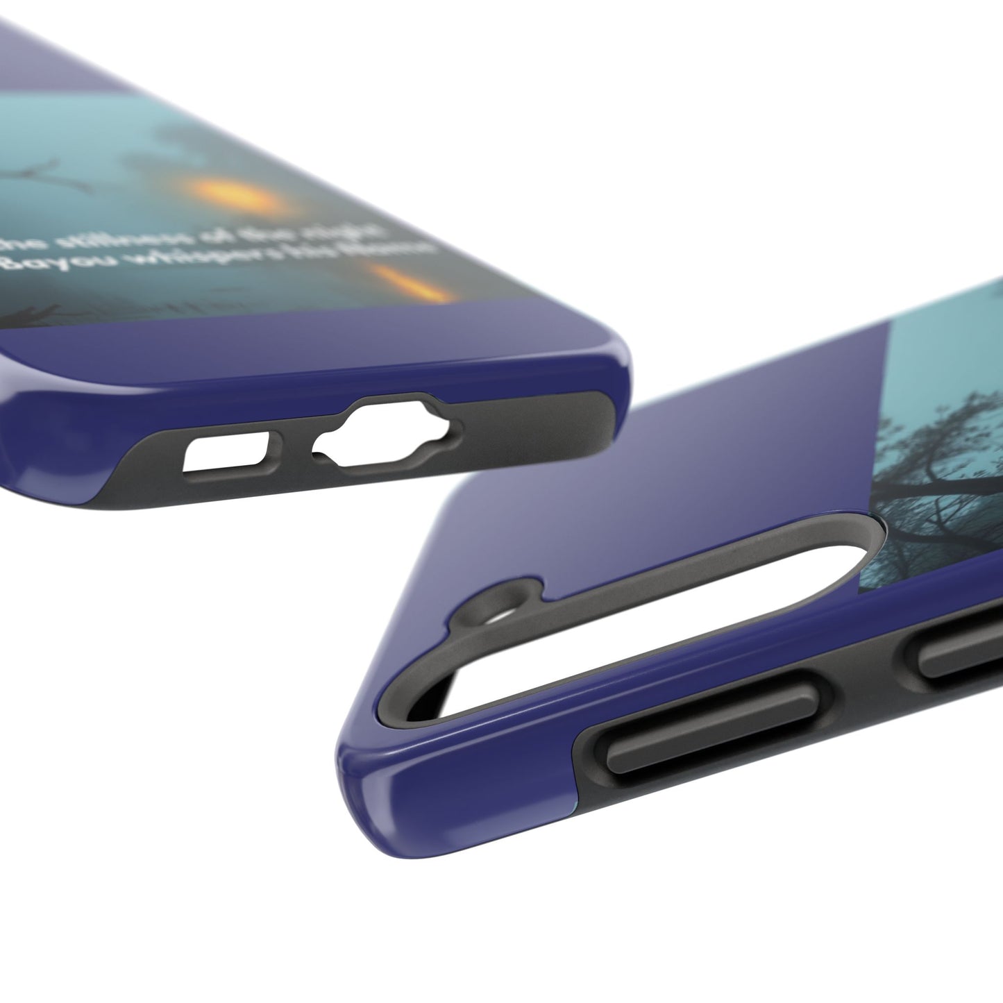 Tough Phone Case — 'In the stillness of the night the Bayou whispers his Name' Moody Bayou Cross Design