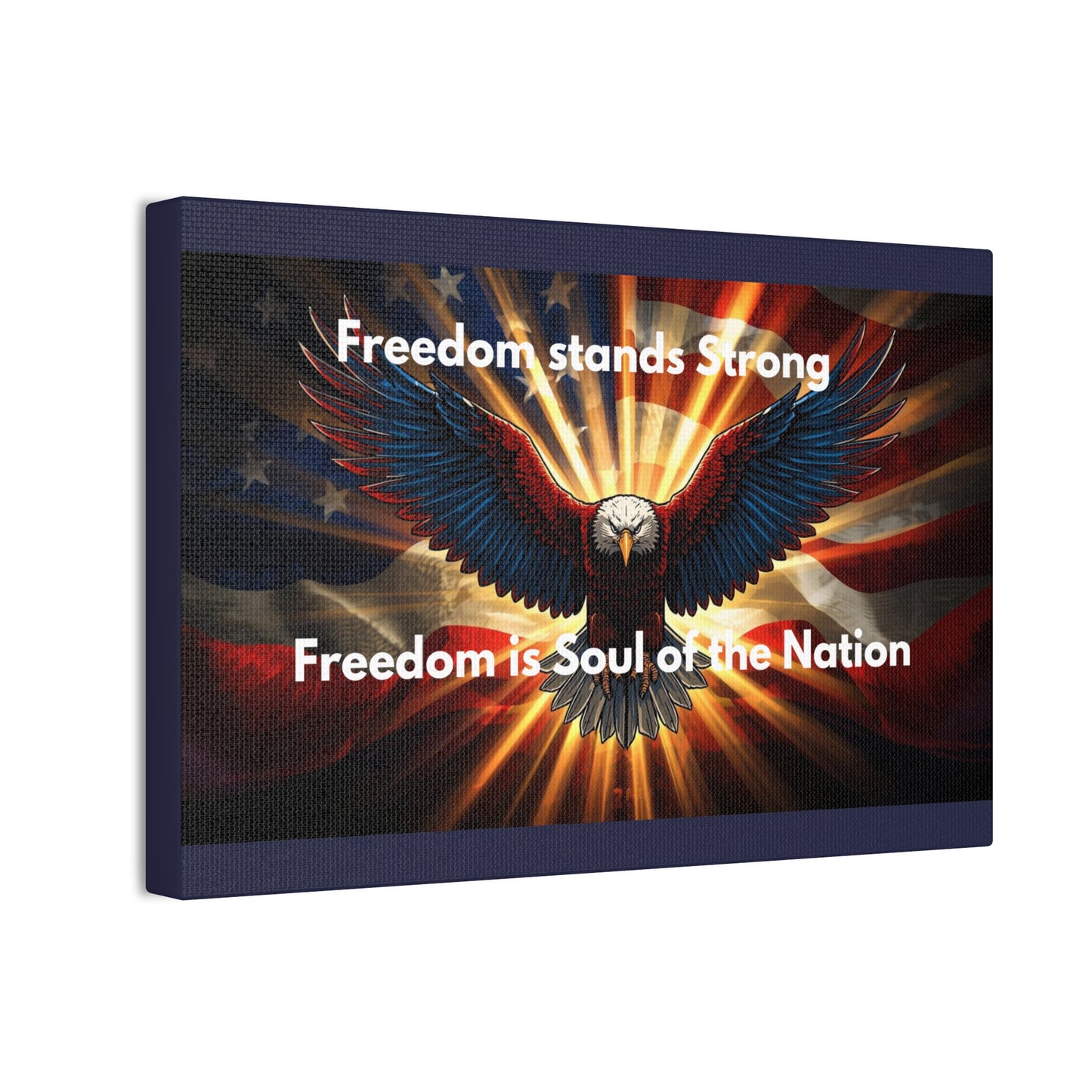 Patriotic Eagle Canvas Print – “Freedom Stands Strong” Wall Art